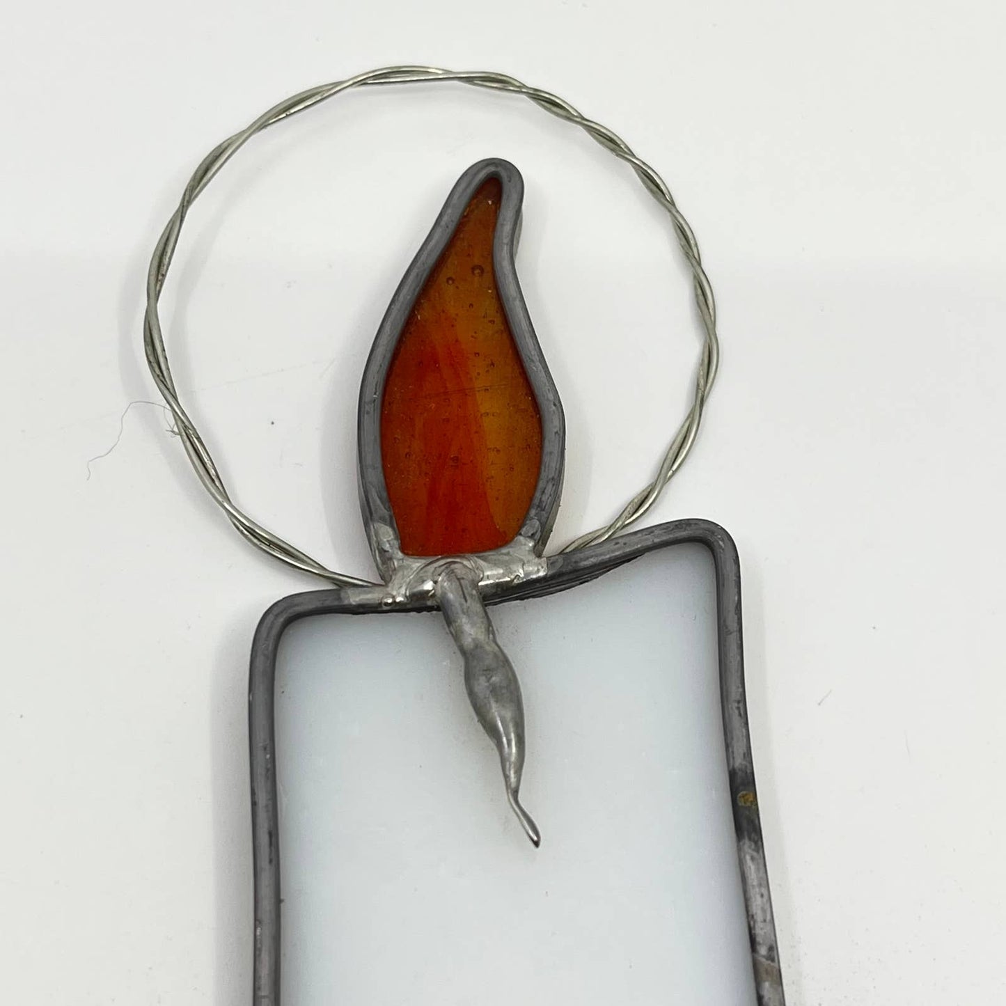 Vintage Candle Stained Glass Sun Catcher 8” TF5