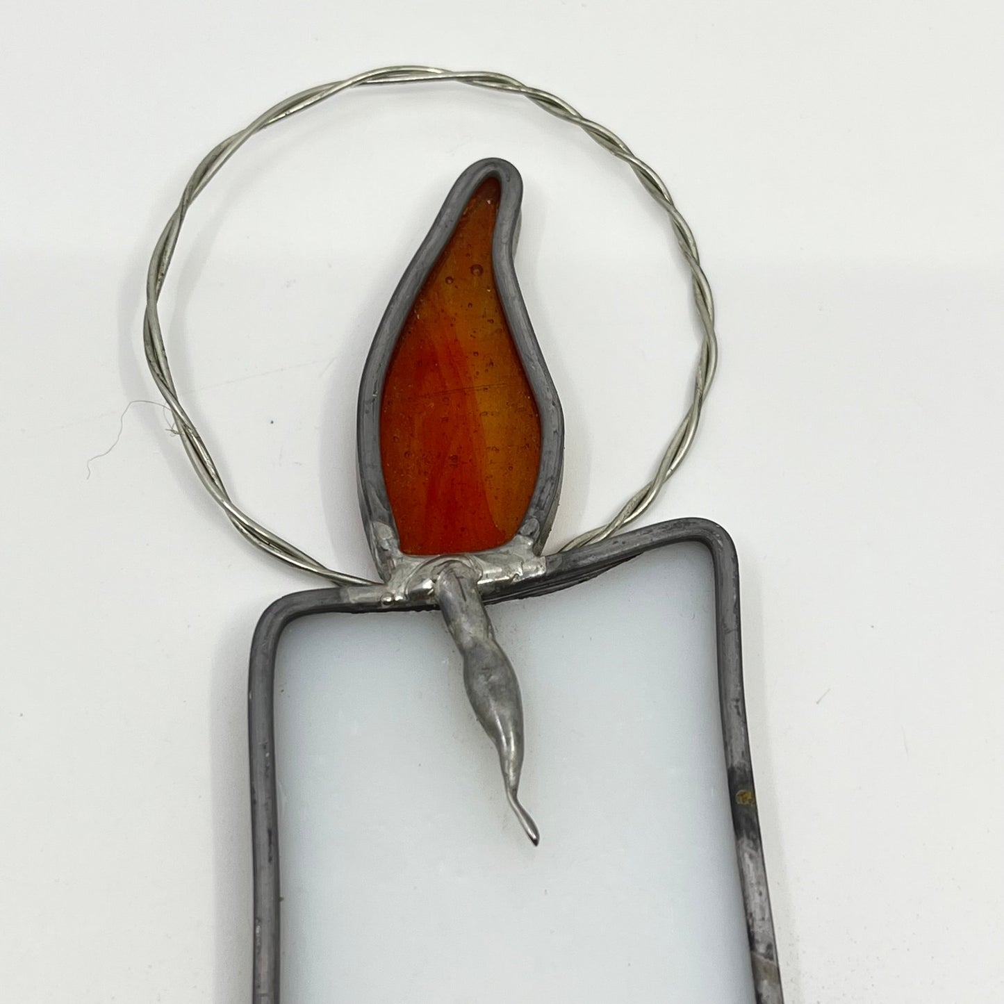 Vintage Candle Stained Glass Sun Catcher 8” SC8