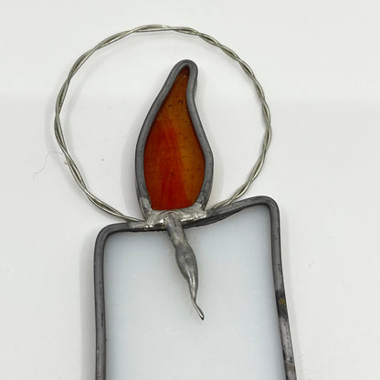Vintage Candle Stained Glass Sun Catcher 8” SC8