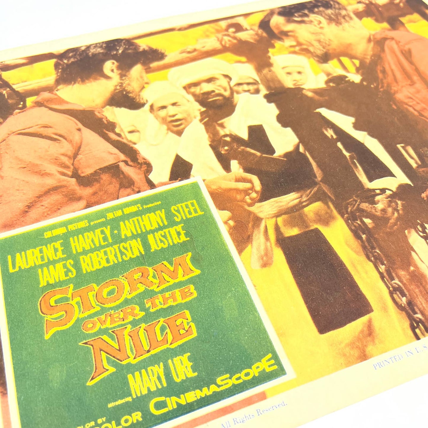 1956 Storm Over the Nile Lobby Card Laurence Harvey Anthony Steel #3 FL4