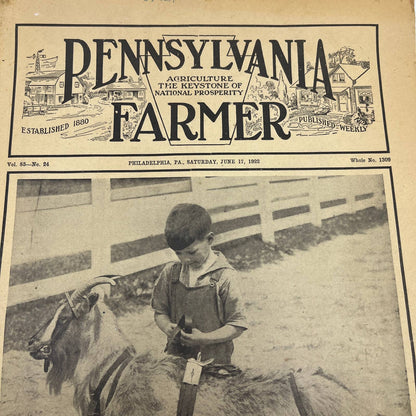 1926 June 17 - Pennsylvania Farmer Magazine - German Potash Mine Boy & Goat FL4