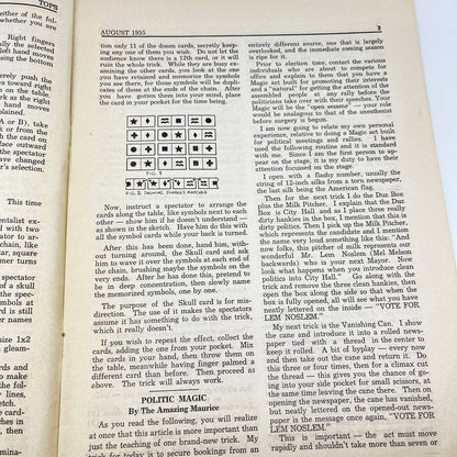 1955 Aug - Tops Magazine of Magic - Tricks Magicians TF7