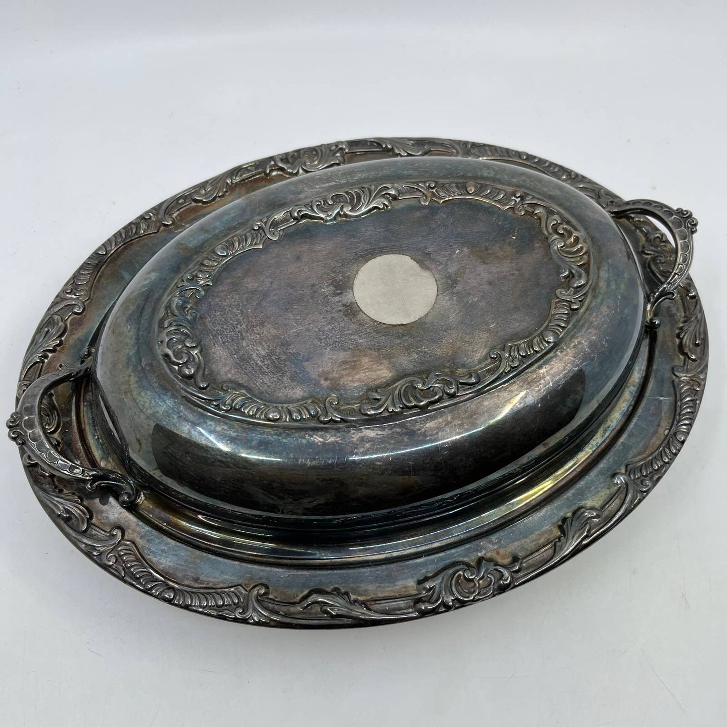 Wallace 1137 Georgian Silverplate Oval Serving Dish With Lid 1137 TH9