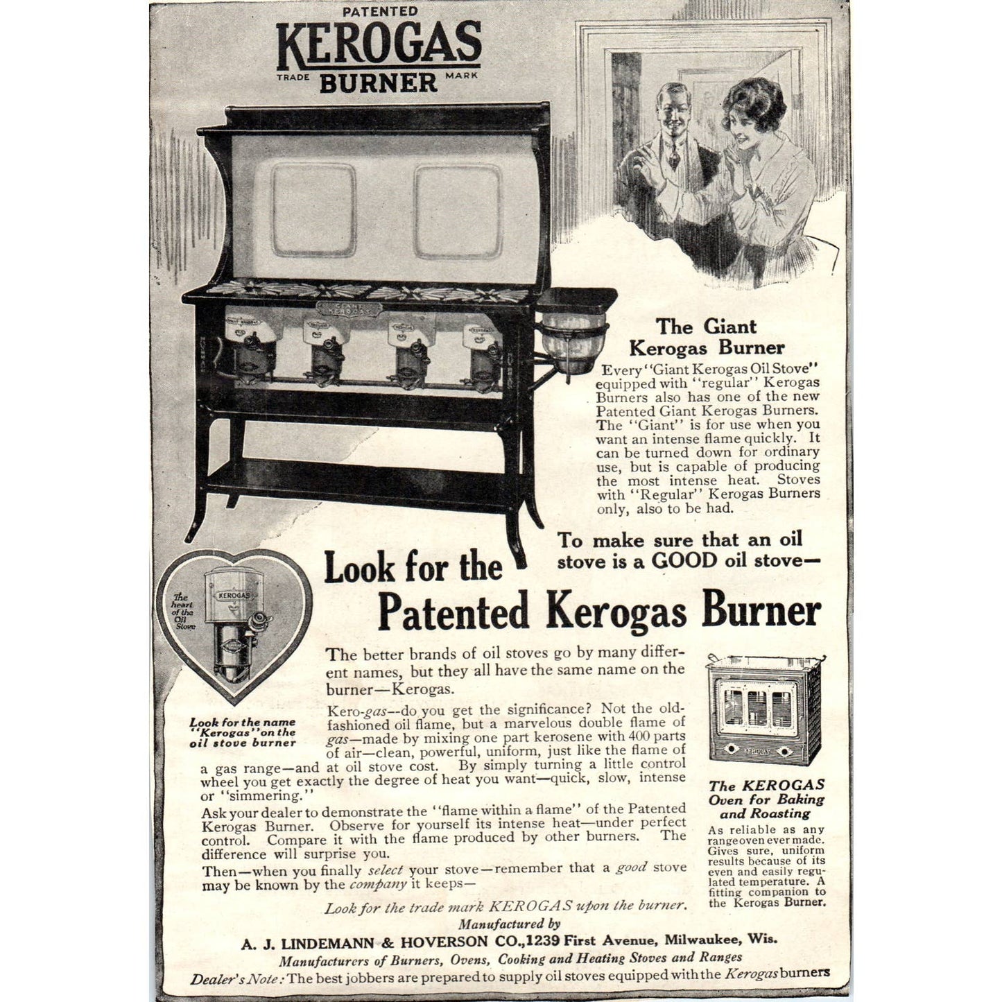 c1920 Harper's Magazine Ad - Kerogas Stove A.J. Lindemann & Hoverson TF6-1
