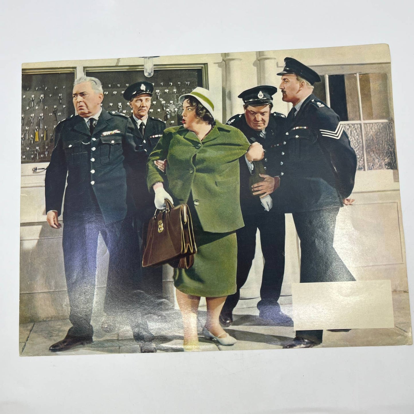 1960 Watch Your Stern British Lobby Card-Hattie Jacques being arrested FL4