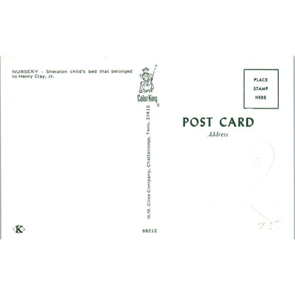 Henry Clay Jr. Nursery Sheraton Child's Bed Original Postcard PB7