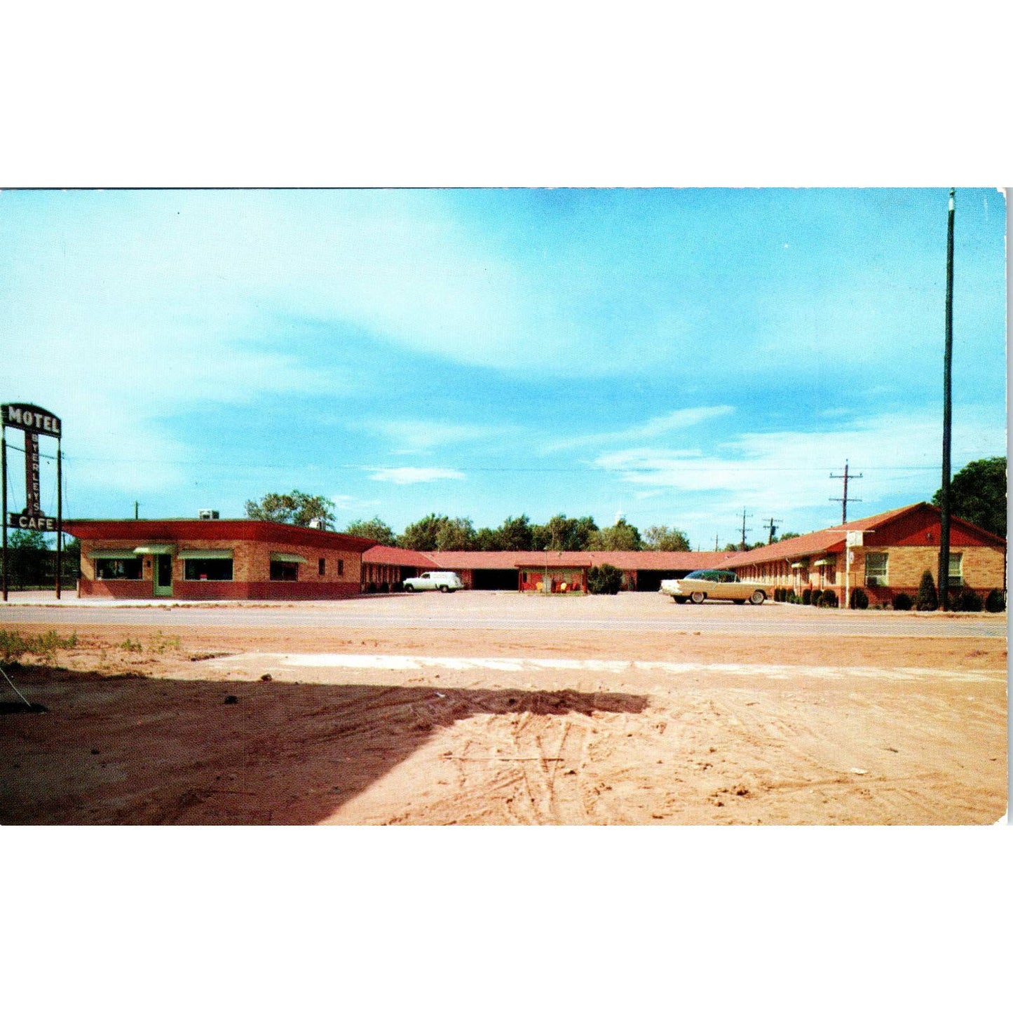 Vintage Postcard Byerley's Motel and Cafe Guymon, Oklahoma TD9