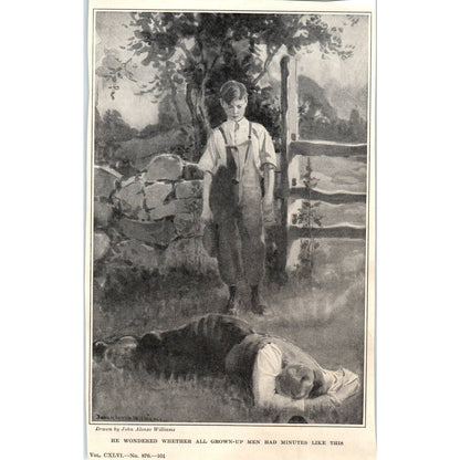 c1920 Harper's Print - He Wondered All Grown-Up Men Had Minutes Like This SF3-1