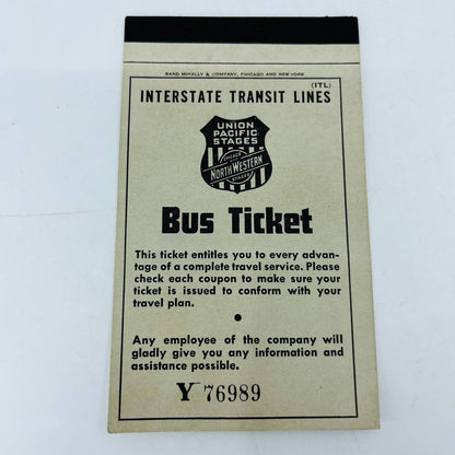 Union Pacific Stages Chicago Northwestern Bus Ticket Round Trip  Los Angeles C5