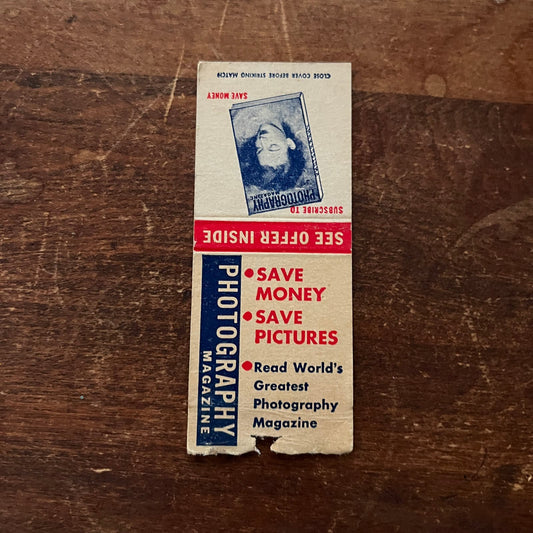 Photography Magazine Subscription Offer Advertising Matchbook Cover SA9-M13