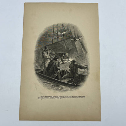 1880s Original Art Engraving - Jack Tier - Spike had breasted the yawl AC8