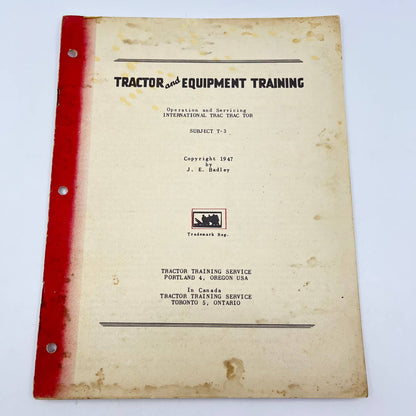 1947 IH Tractor & Equipment Training Manual International Trac Trac Tor T-3 TF8