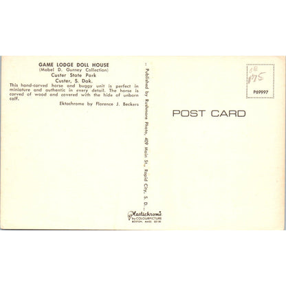 Hand Carved Horse & Buggy Mabel D. Gurney Collection Original Postcard PB10