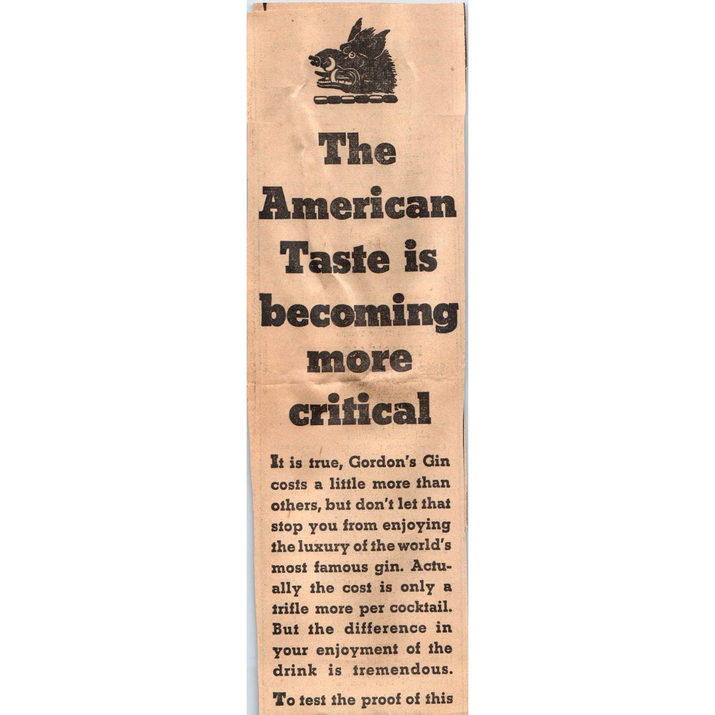 1935 Minneapolis Journal Newspaper Ad Gordon's Gin FL5-4-1