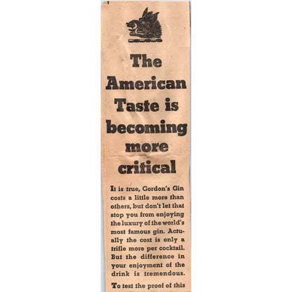 1935 Minneapolis Journal Newspaper Ad Gordon's Gin FL5-4-1