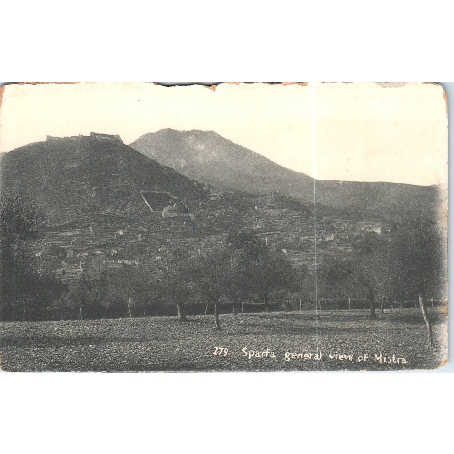 c1910 Sparta General View of Mistra RPPC Original Postcard TK1-P19