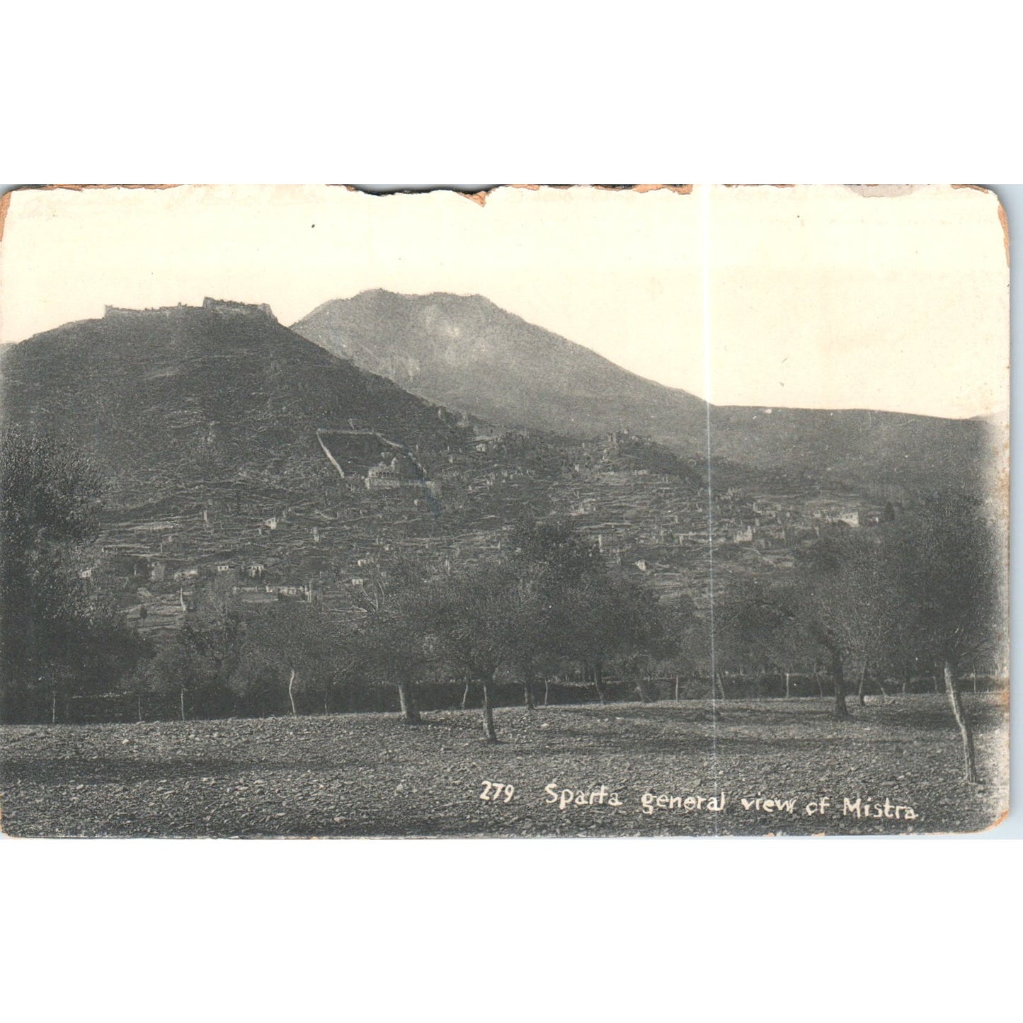 c1910 Sparta General View of Mistra RPPC Original Postcard P2-4