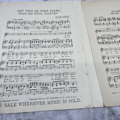 1916 Sheet Music Alaska The Land I Love Jess Hollweg TI1