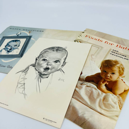 Vintage Gerber Baby Ephemera - 1931 Lithograph, Envelope, Foods For Baby Book C1