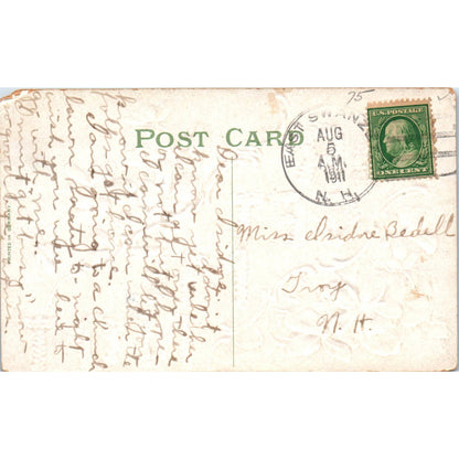 1911 Victorian Postcard Forget Me Not Embossed Floral SE4
