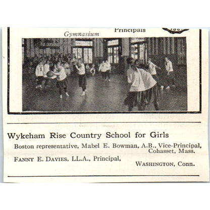 c1920 Harper's Ad - Tenacre School for Girls Helen Temple Cooke Wellesley EA3