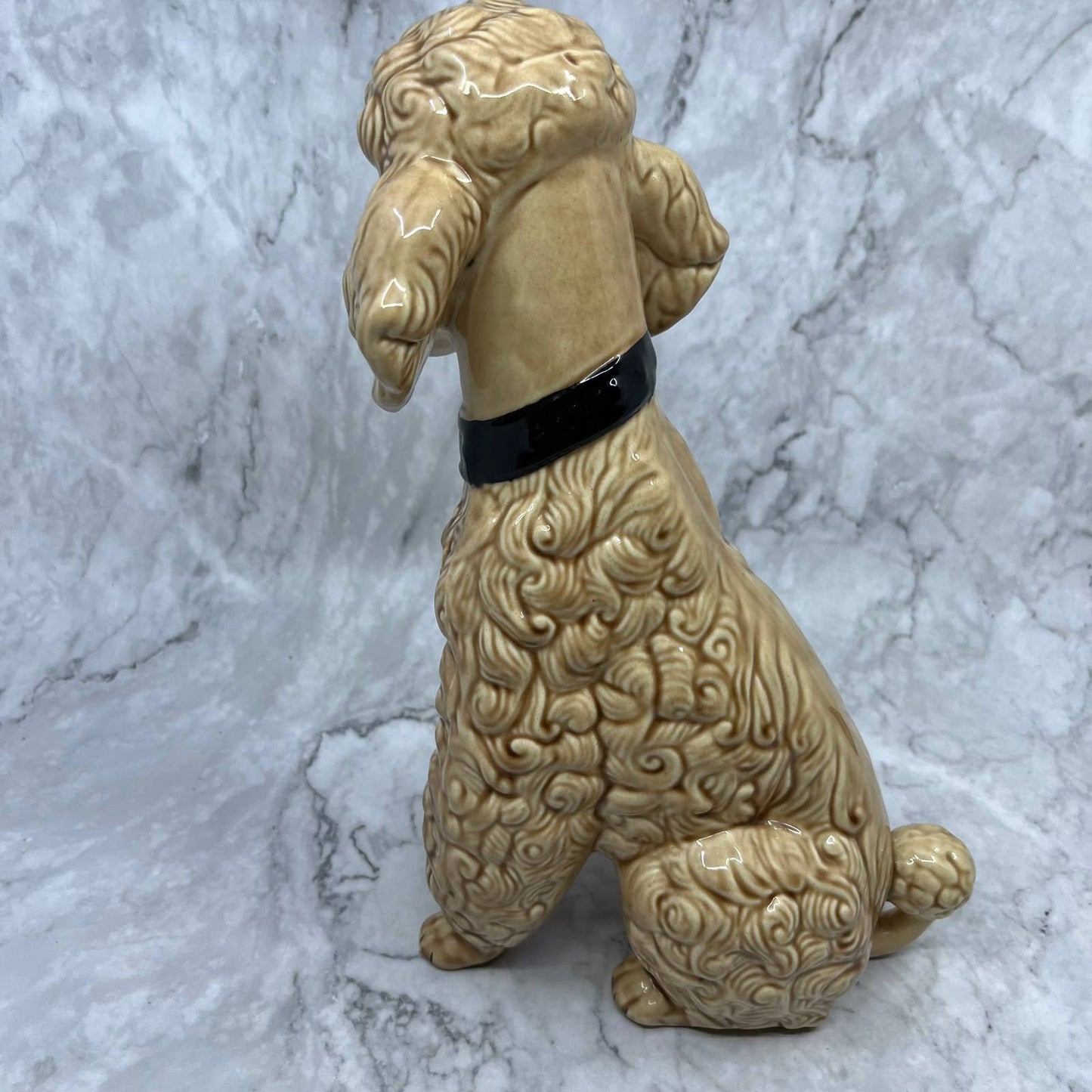 Vintage Ceramic Poodle Dog Sculpture 11” Brown Ceramica De Cuernavaca TJ2