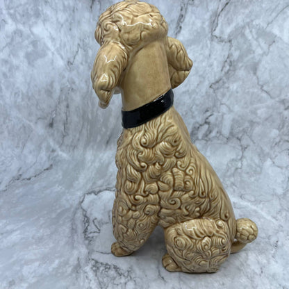 Vintage Ceramic Poodle Dog Sculpture 11” Brown Ceramica De Cuernavaca TJ2