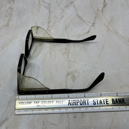 Vintage 1950s Black Plastic Safety Glasses Eyeglasses Frames TJ9G1-1