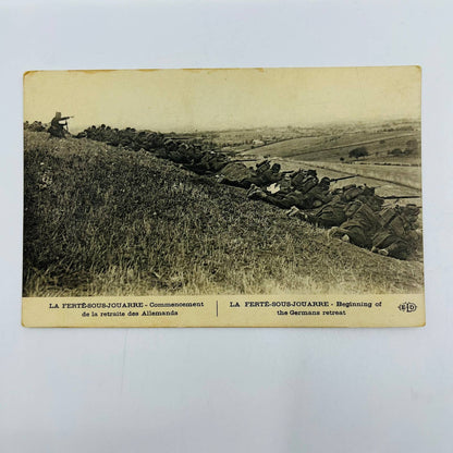 c1918 Postcard WWI French Firing Line Germans Retreat PA9