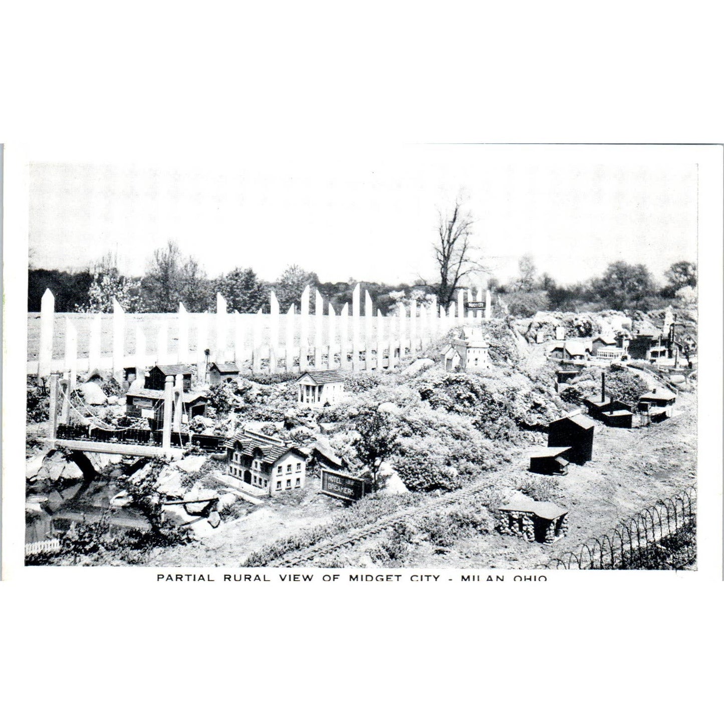 Vintage Postcard Partial Rural View of Midget City Milan Ohio TD9