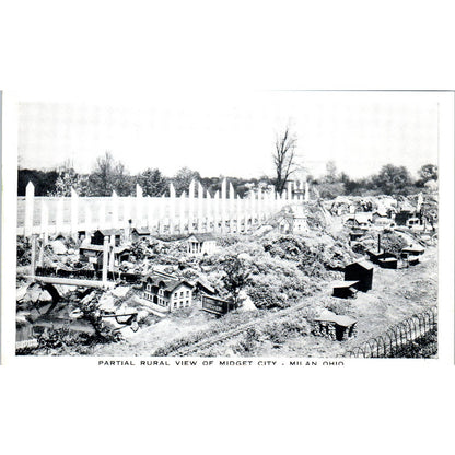 Vintage Postcard Partial Rural View of Midget City Milan Ohio TD9