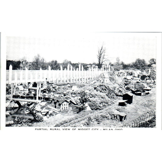 Vintage Postcard Partial Rural View of Midget City Milan Ohio TD9