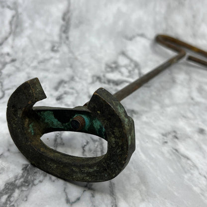 Antique Bronze Cattle Branding Iron Letter “C” 11” Western Cowboy Decor TJ8