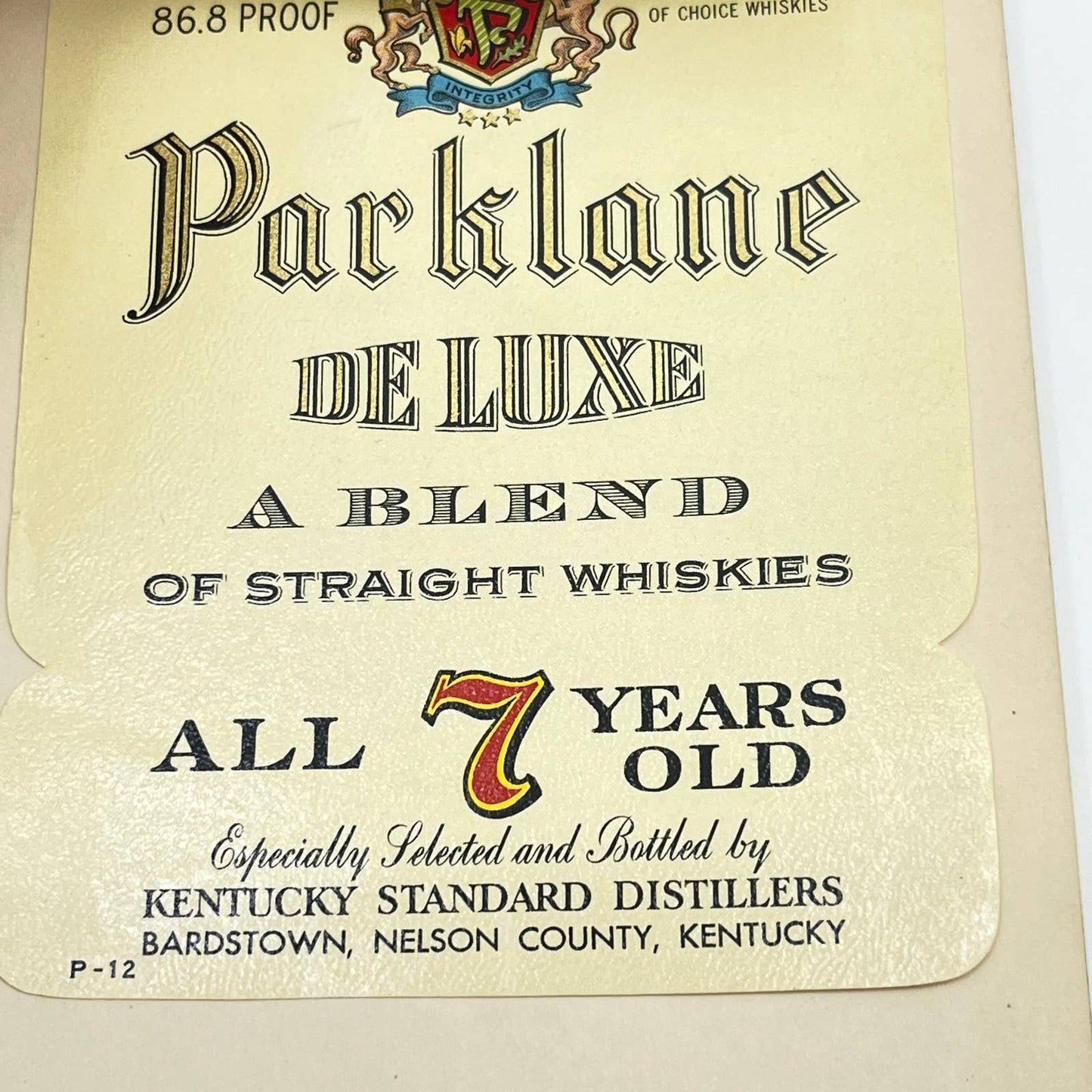 Parklane Deluxe Whiskey Label Set of 2 Kentucky Standard Distillers Greenbrier