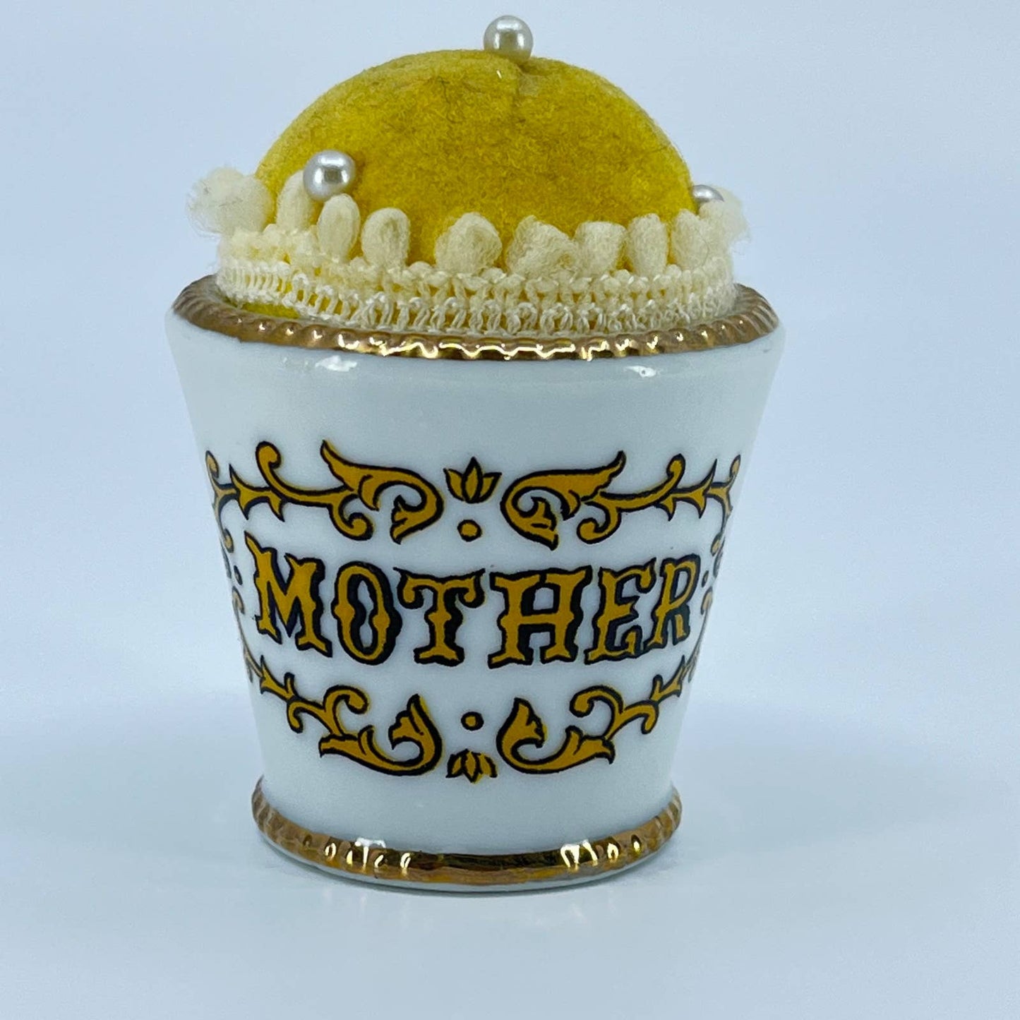 Vintage Enesco Porcelain Mother Pin Cushion SC9