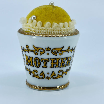 Vintage Enesco Porcelain Mother Pin Cushion SC9