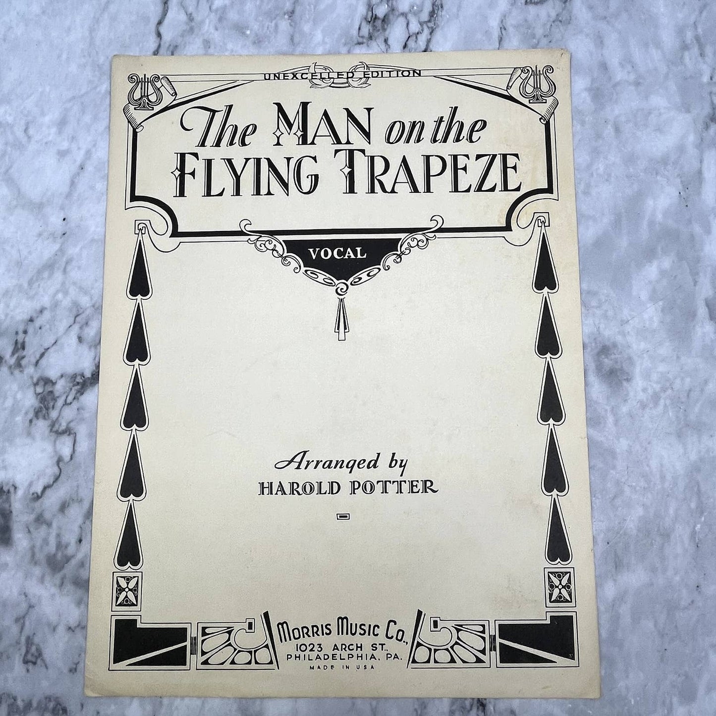 The Man on the Flying Trapeze Harold Potter 1933 Sheet Music TK2-SM2