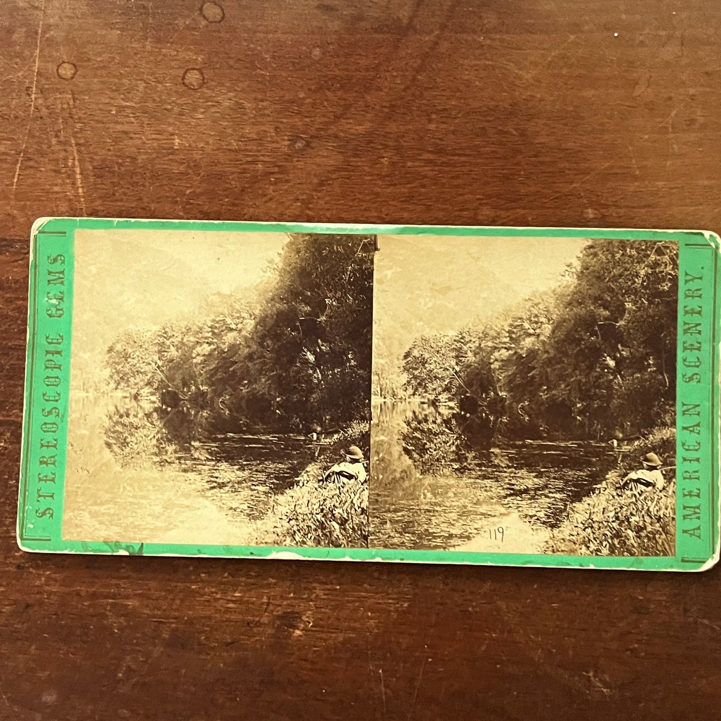 Mount Argot Below Kent on the Housatonic River c1880 Antique Stereoview H2-6