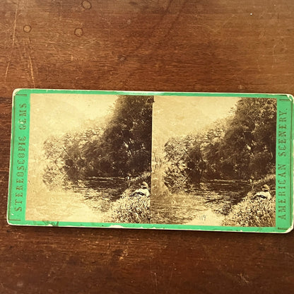 Mount Argot Below Kent on the Housatonic River c1880 Antique Stereoview H2-6