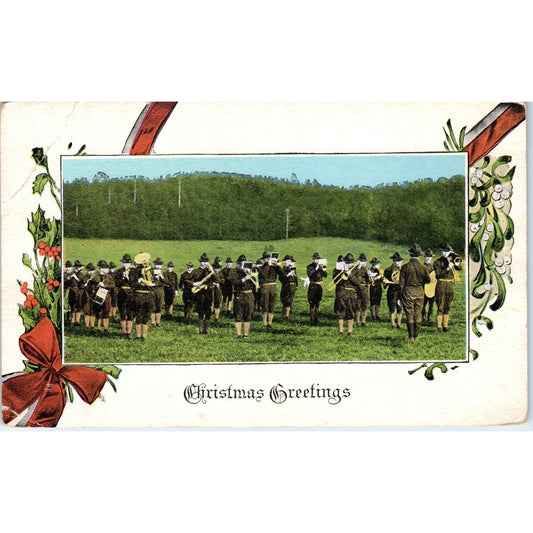 Camp Douglas WI National Guard First Artillery Band X-Mas 1912 Postcard P2-10-2