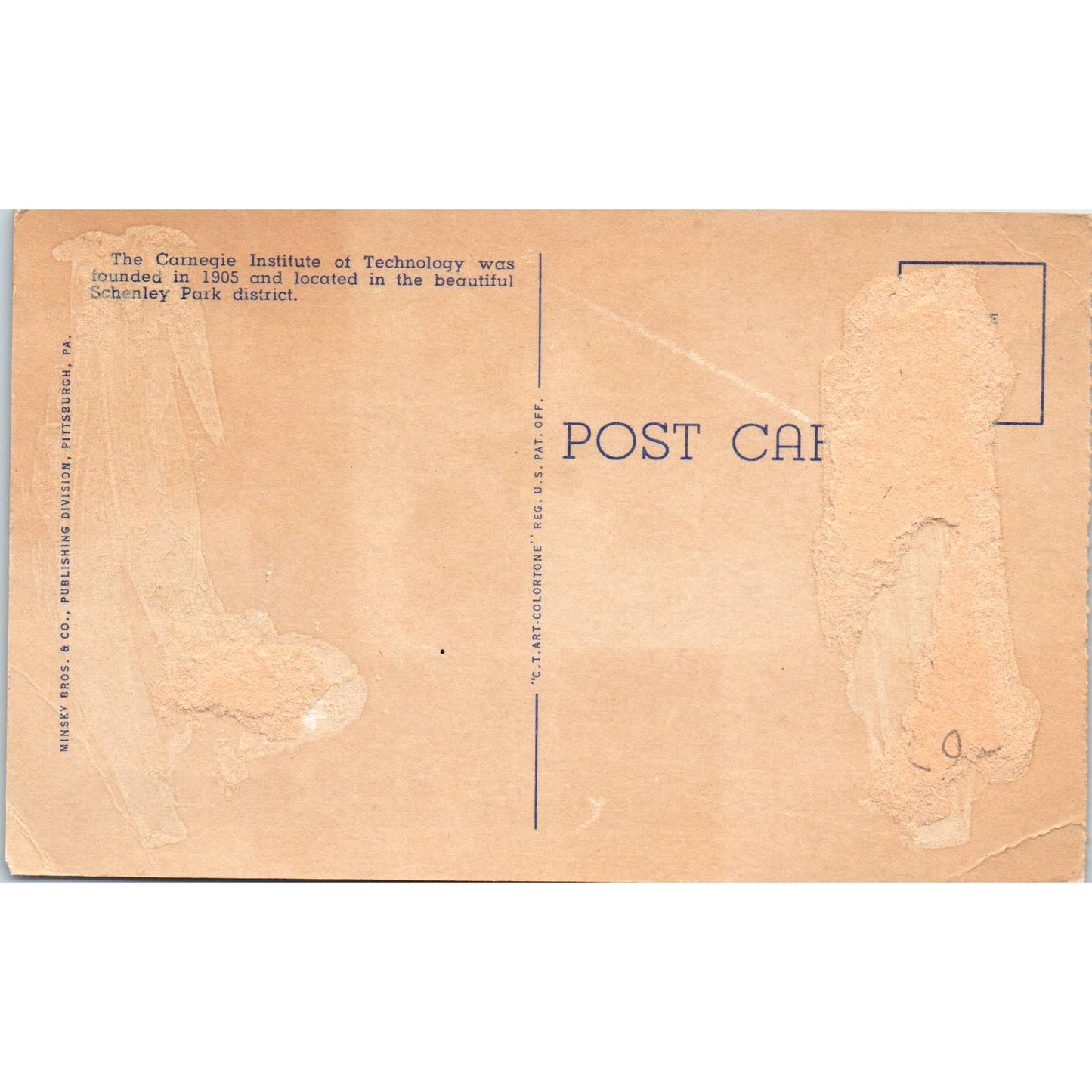 Vintage Postcard Carnegie Institute of Technology Pittsburgh PA TD8-P2