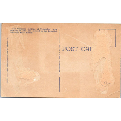 Vintage Postcard Carnegie Institute of Technology Pittsburgh PA TD8-P2