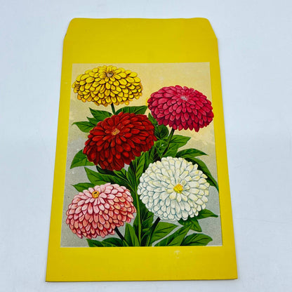 1920s Original Flower Seed Packet Chromolithographed ZINNIAS D8