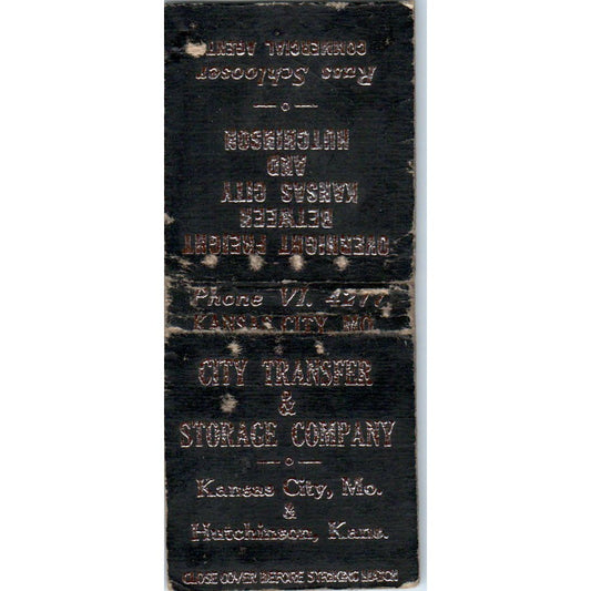 City Transfer & Storage Co. Kansas City MO Advertising Matchbook Cover SA9-M4