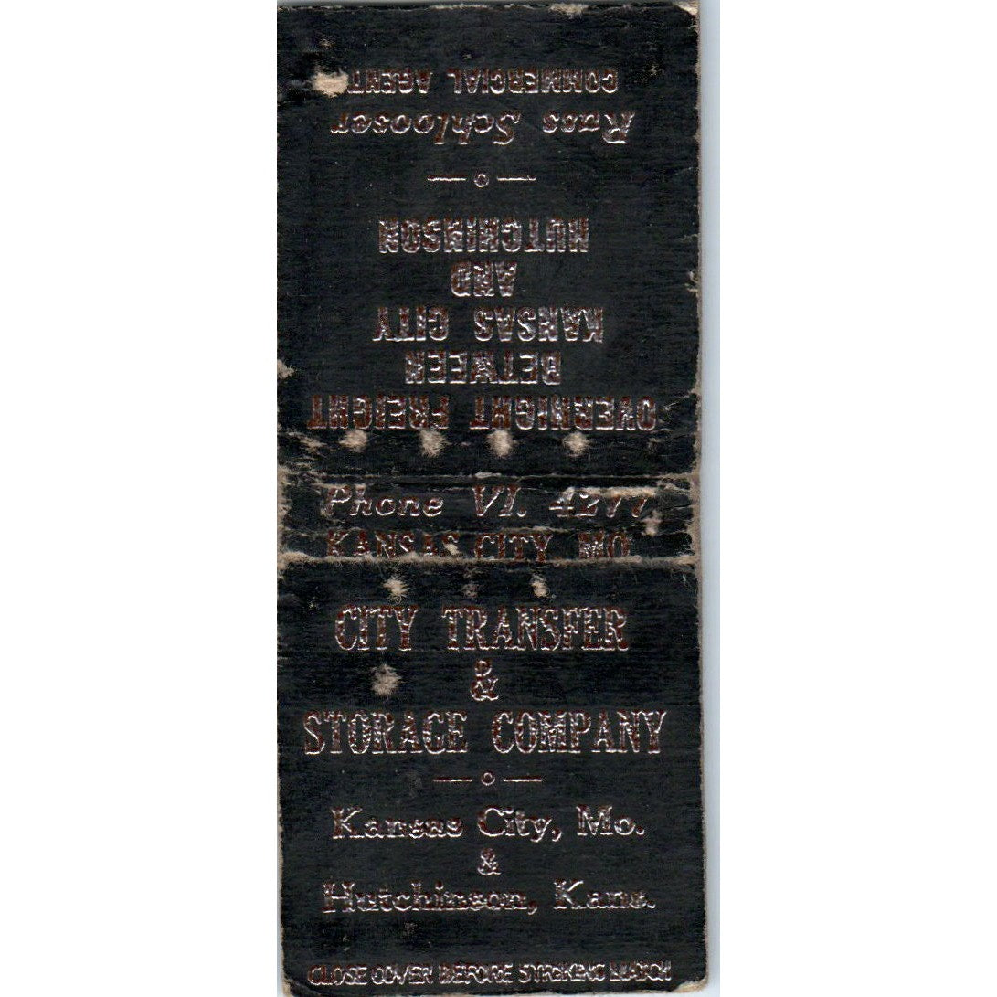 City Transfer & Storage Co. Kansas City MO Advertising Matchbook Cover MM9-4