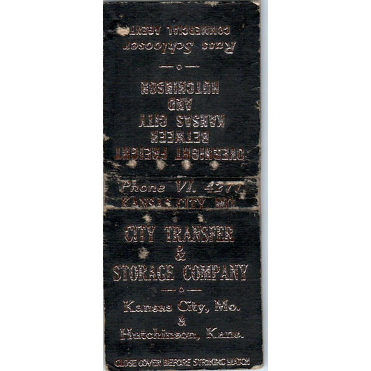 City Transfer & Storage Co. Kansas City MO Advertising Matchbook Cover MM9-4