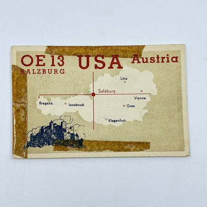 1955 QSL Radio Card OE13 Salzburg Austria Lamar Rambo SC6
