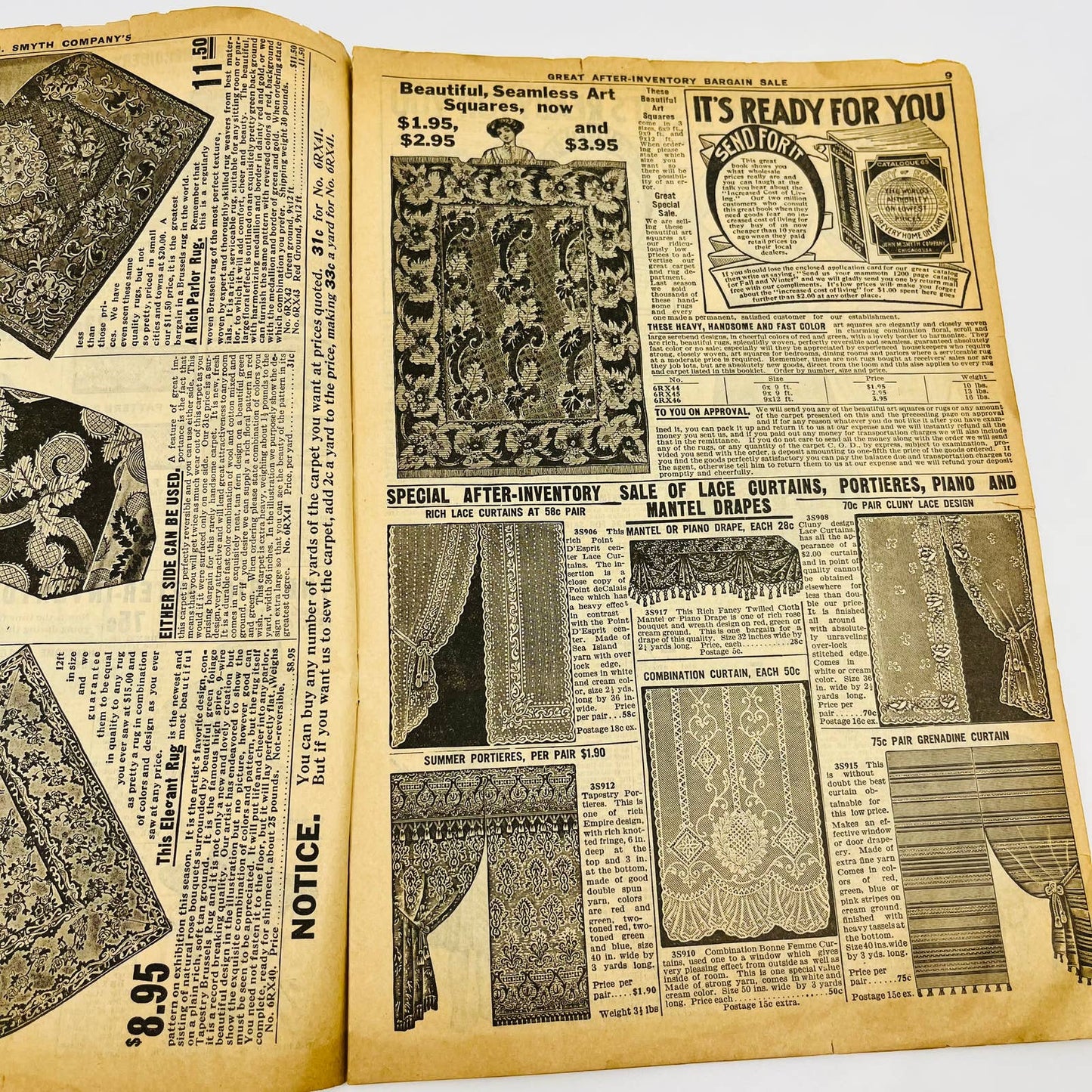 1910 John M. Smyth Company Sample Catalog w/ Inserts Chicago IL D2