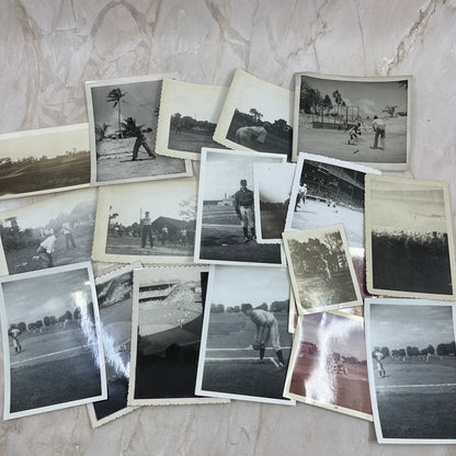 Large lot of 19 Early Original Photographs of People Playing Baseball TJ9