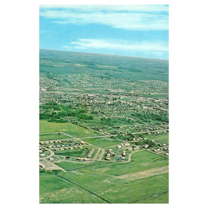 Vintage Postcard - Dawson Creek BC Aerial View of Start of Alaska Highway AD9